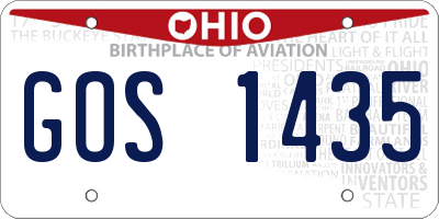 OH license plate GOS1435