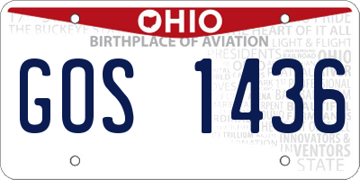 OH license plate GOS1436