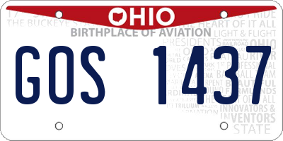 OH license plate GOS1437