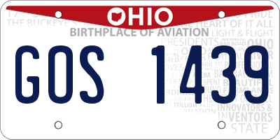 OH license plate GOS1439