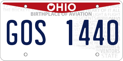 OH license plate GOS1440