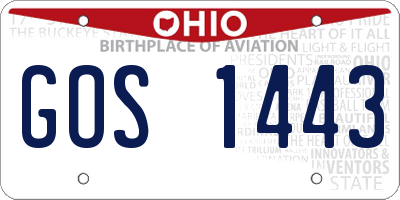 OH license plate GOS1443