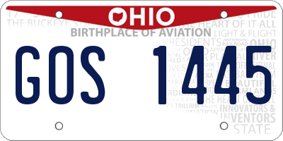 OH license plate GOS1445
