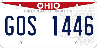 OH license plate GOS1446