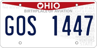 OH license plate GOS1447