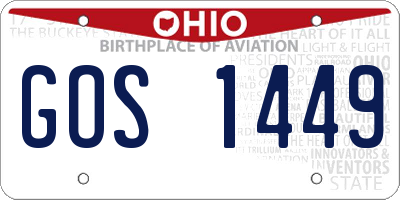 OH license plate GOS1449
