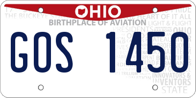OH license plate GOS1450