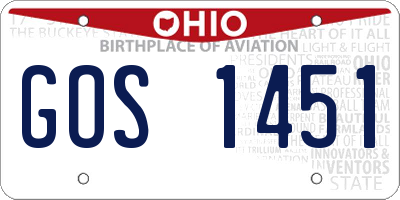 OH license plate GOS1451