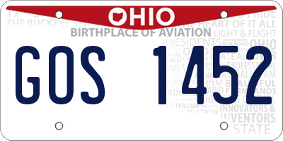 OH license plate GOS1452