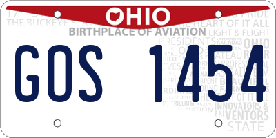 OH license plate GOS1454