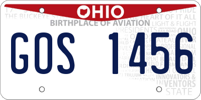 OH license plate GOS1456