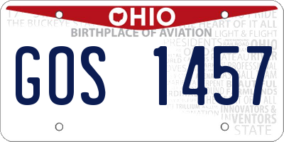OH license plate GOS1457