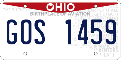 OH license plate GOS1459