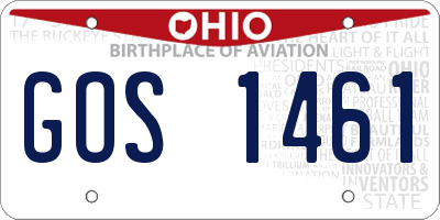 OH license plate GOS1461