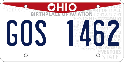 OH license plate GOS1462