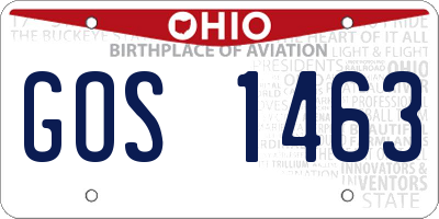 OH license plate GOS1463