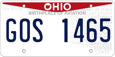 OH license plate GOS1465