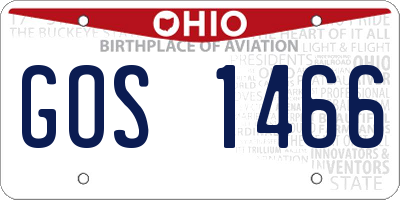 OH license plate GOS1466