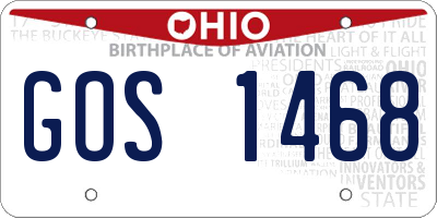 OH license plate GOS1468
