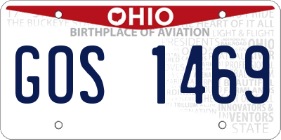 OH license plate GOS1469