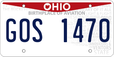 OH license plate GOS1470