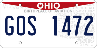 OH license plate GOS1472