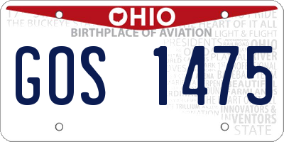 OH license plate GOS1475
