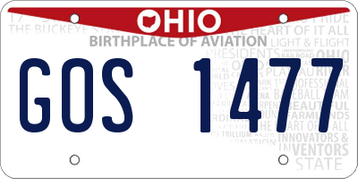 OH license plate GOS1477