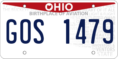 OH license plate GOS1479