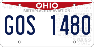 OH license plate GOS1480