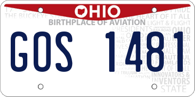 OH license plate GOS1481