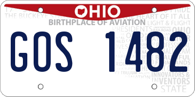 OH license plate GOS1482