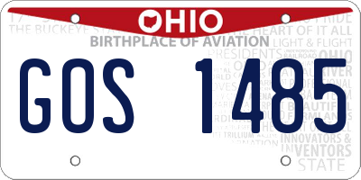 OH license plate GOS1485