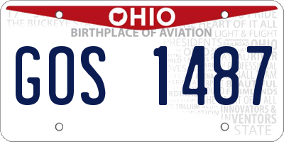 OH license plate GOS1487