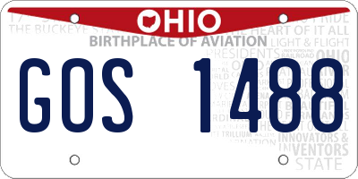 OH license plate GOS1488