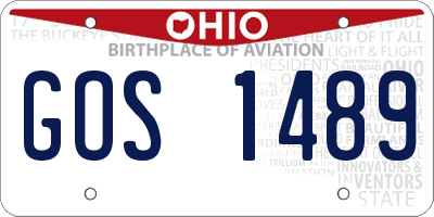 OH license plate GOS1489