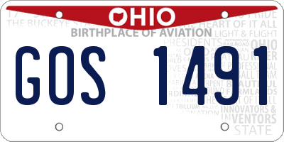 OH license plate GOS1491