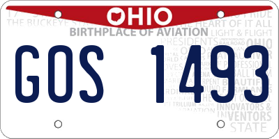 OH license plate GOS1493