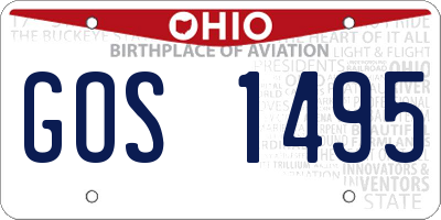 OH license plate GOS1495