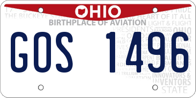 OH license plate GOS1496