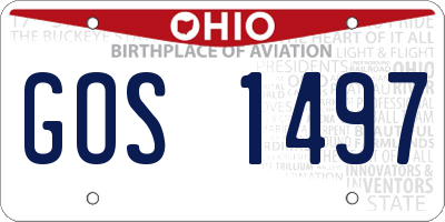 OH license plate GOS1497