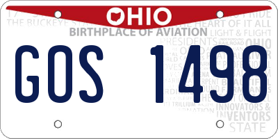 OH license plate GOS1498