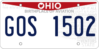 OH license plate GOS1502