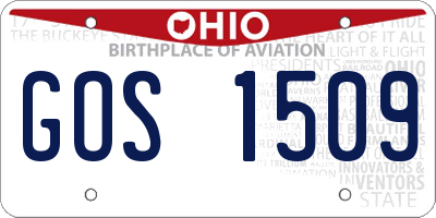 OH license plate GOS1509