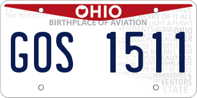 OH license plate GOS1511
