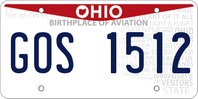 OH license plate GOS1512