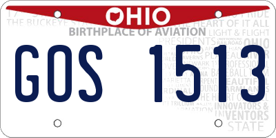 OH license plate GOS1513