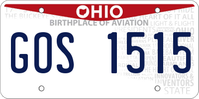 OH license plate GOS1515