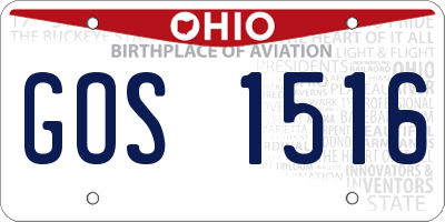 OH license plate GOS1516