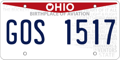 OH license plate GOS1517